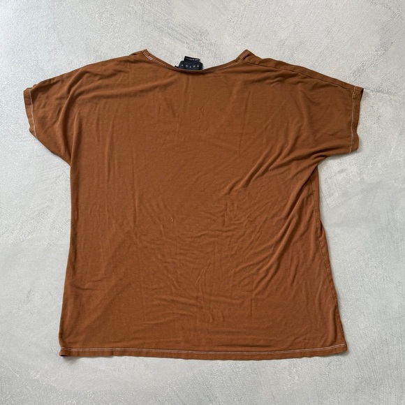 Hatch Perfect V Tee Chocolate Brown Maternity V-Neck {1/S} - Picture 4 of 8